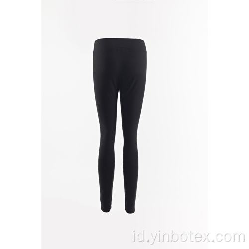 Celana legging kain rajut PU kombinasi